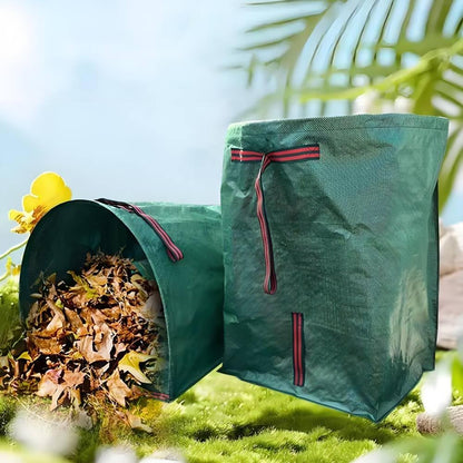 2-Pack 72 Gallon Collapsible Dustpan-Style Yard Waste Bag with Gloves