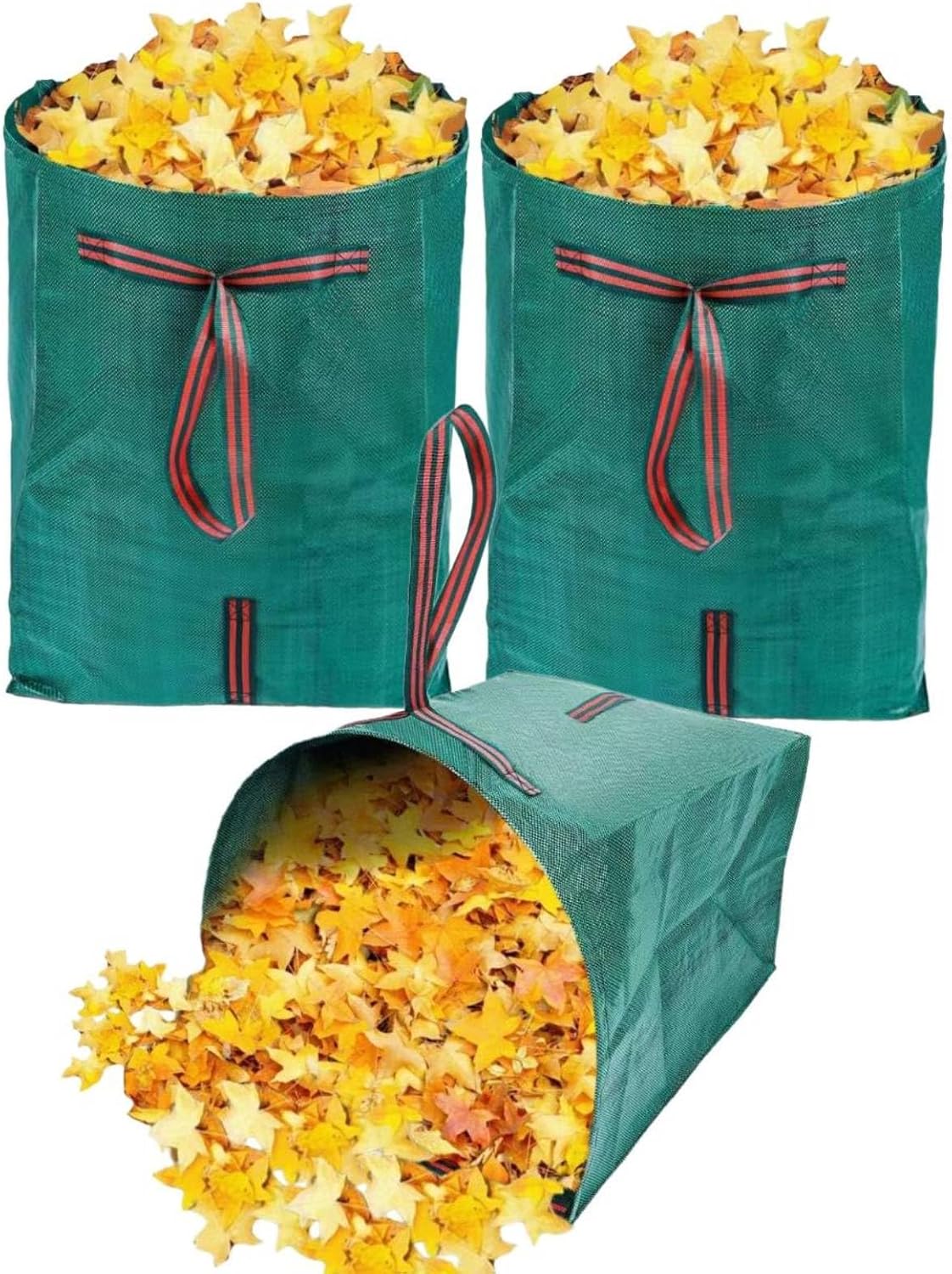 2-Pack 72 Gallon Collapsible Dustpan-Style Yard Waste Bag with Gloves