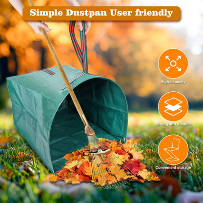 2-Pack 72 Gallon Collapsible Dustpan-Style Yard Waste Bag with Gloves