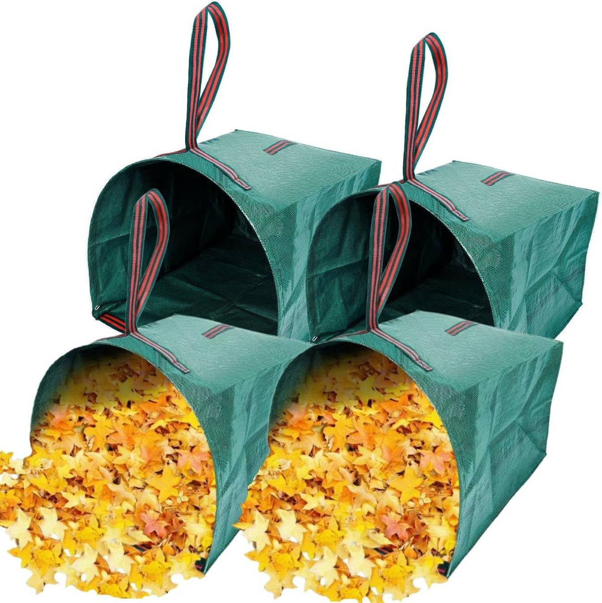 2-Pack 72 Gallon Collapsible Dustpan-Style Yard Waste Bag with Gloves