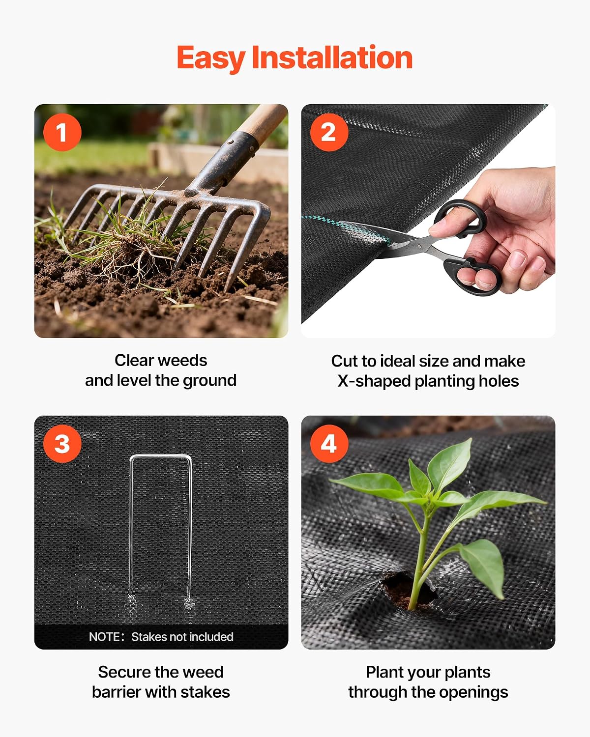 Weed Barrier Landscape Fabric, 4*100FT Heavy Duty Garden Weed Fabric, Woven PP Weed Control Fabric, Driveway Fabric, Geotextile Fabric for Landscaping, Ground Cover, Weed Blocker Weed Mat, Black