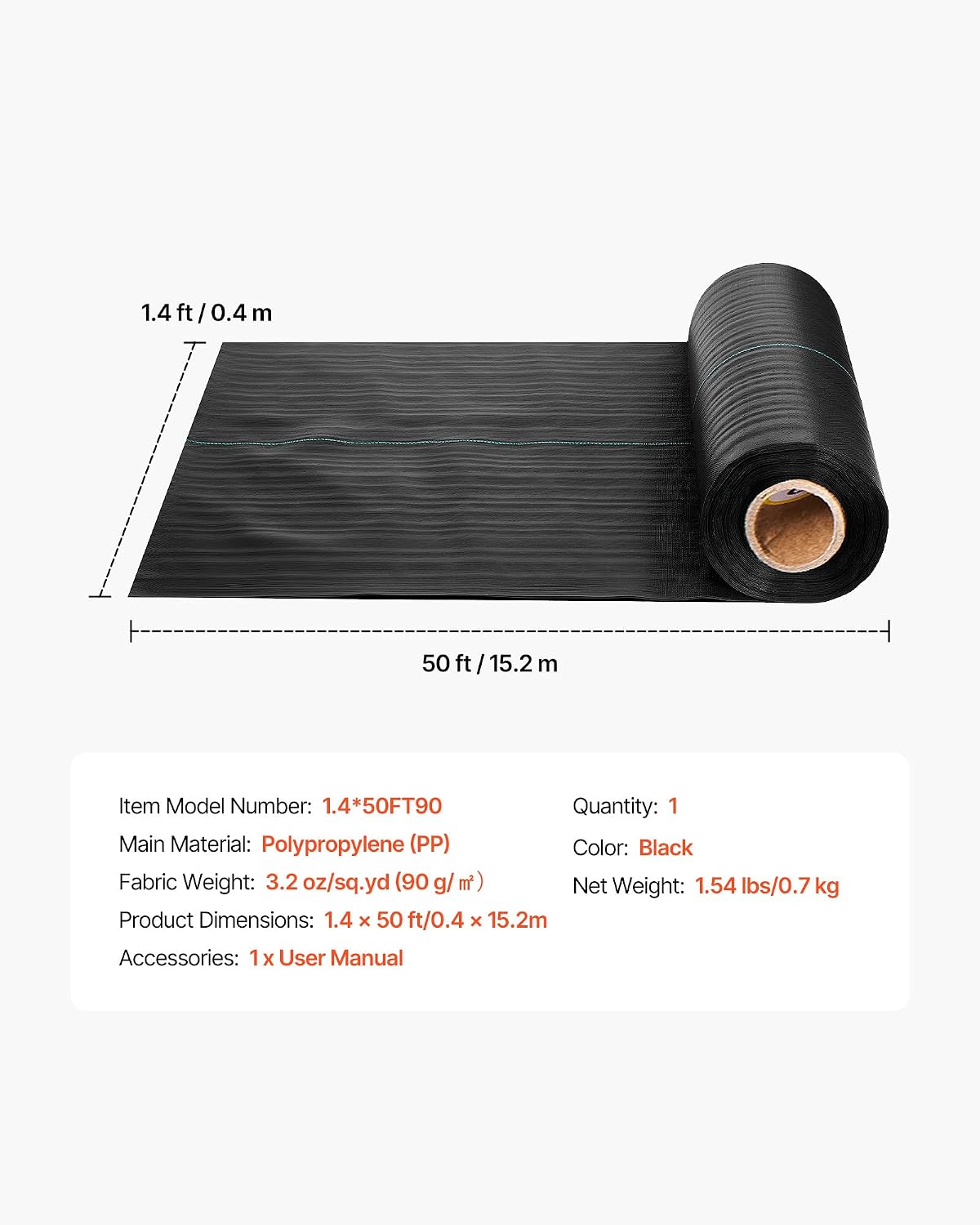 Weed Barrier Landscape Fabric, 4*100FT Heavy Duty Garden Weed Fabric, Woven PP Weed Control Fabric, Driveway Fabric, Geotextile Fabric for Landscaping, Ground Cover, Weed Blocker Weed Mat, Black