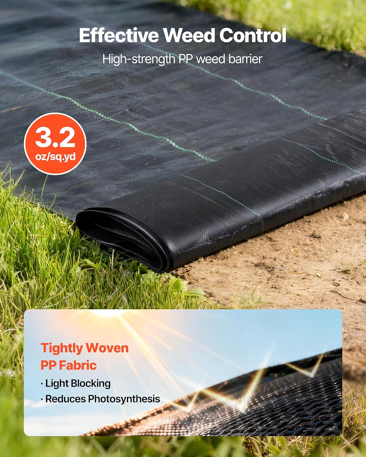 Weed Barrier Landscape Fabric, 4*100FT Heavy Duty Garden Weed Fabric, Woven PP Weed Control Fabric, Driveway Fabric, Geotextile Fabric for Landscaping, Ground Cover, Weed Blocker Weed Mat, Black