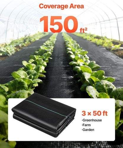 Weed Barrier Landscape Fabric, 4*100FT Heavy Duty Garden Weed Fabric, Woven PP Weed Control Fabric, Driveway Fabric, Geotextile Fabric for Landscaping, Ground Cover, Weed Blocker Weed Mat, Black