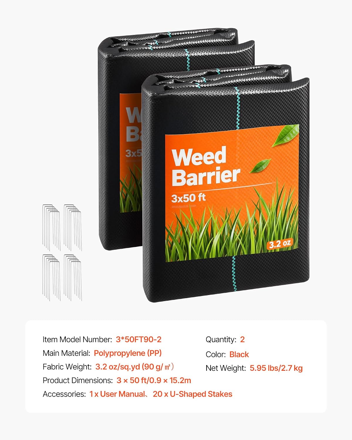 Weed Barrier Landscape Fabric, 4*100FT Heavy Duty Garden Weed Fabric, Woven PP Weed Control Fabric, Driveway Fabric, Geotextile Fabric for Landscaping, Ground Cover, Weed Blocker Weed Mat, Black