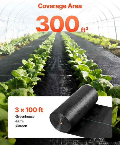 Weed Barrier Landscape Fabric, 4*100FT Heavy Duty Garden Weed Fabric, Woven PP Weed Control Fabric, Driveway Fabric, Geotextile Fabric for Landscaping, Ground Cover, Weed Blocker Weed Mat, Black
