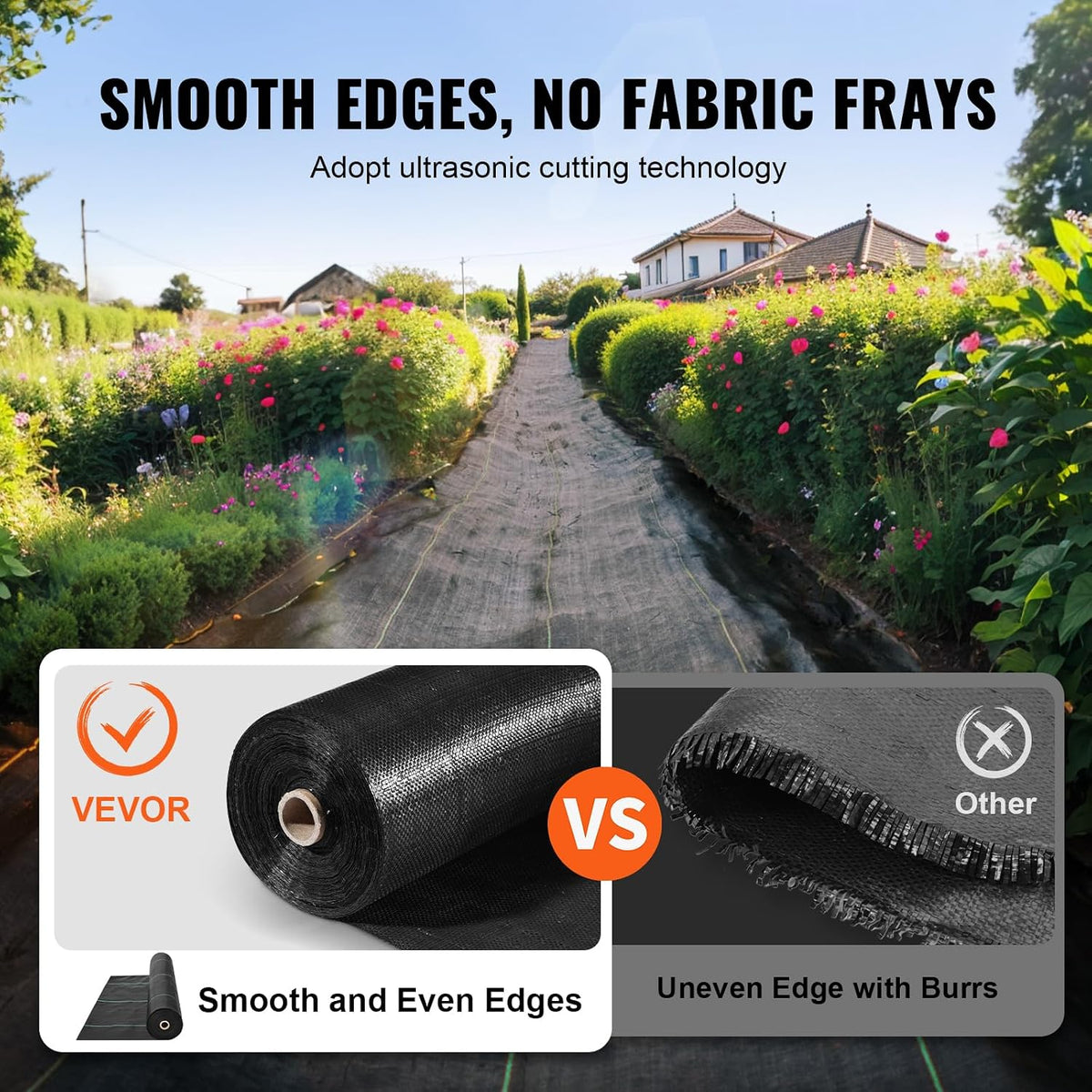 Weed Barrier Landscape Fabric, 4*100FT Heavy Duty Garden Weed Fabric, Woven PP Weed Control Fabric, Driveway Fabric, Geotextile Fabric for Landscaping, Ground Cover, Weed Blocker Weed Mat, Black