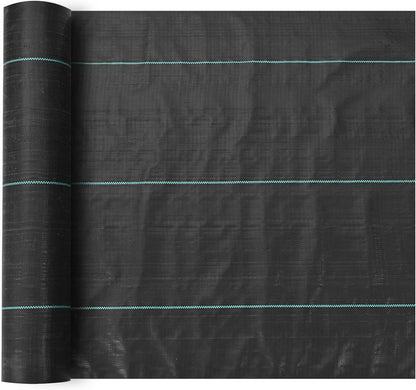 Weed Barrier Landscape Fabric, 4*100FT Heavy Duty Garden Weed Fabric, Woven PP Weed Control Fabric, Driveway Fabric, Geotextile Fabric for Landscaping, Ground Cover, Weed Blocker Weed Mat, Black