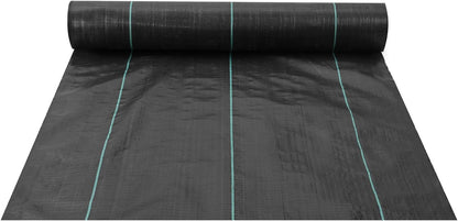 Weed Barrier Landscape Fabric, 4*100FT Heavy Duty Garden Weed Fabric, Woven PP Weed Control Fabric, Driveway Fabric, Geotextile Fabric for Landscaping, Ground Cover, Weed Blocker Weed Mat, Black