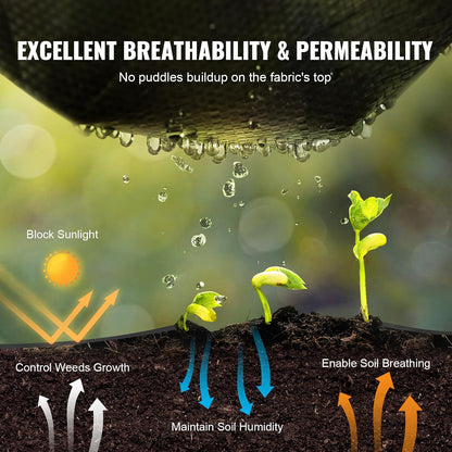 Weed Barrier Landscape Fabric, 4*100FT Heavy Duty Garden Weed Fabric, Woven PP Weed Control Fabric, Driveway Fabric, Geotextile Fabric for Landscaping, Ground Cover, Weed Blocker Weed Mat, Black