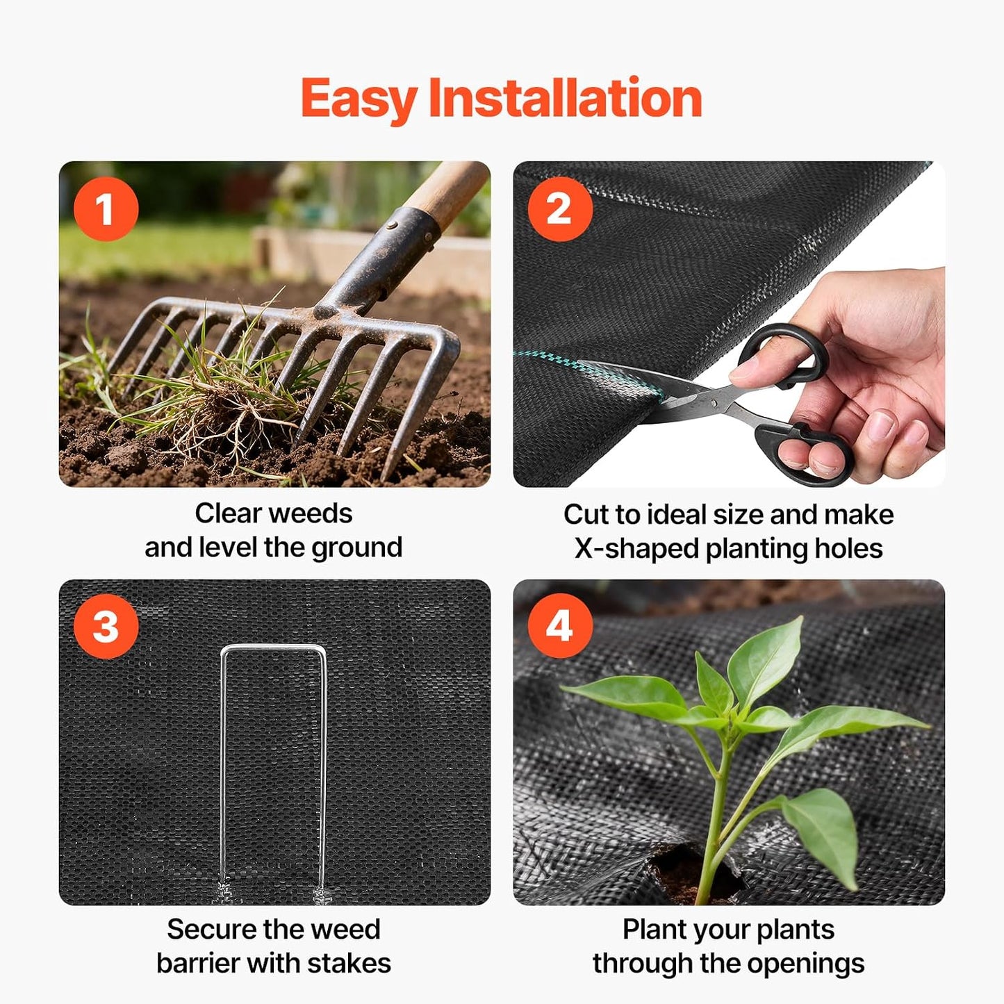 Weed Barrier Landscape Fabric, 4*100FT Heavy Duty Garden Weed Fabric, Woven PP Weed Control Fabric, Driveway Fabric, Geotextile Fabric for Landscaping, Ground Cover, Weed Blocker Weed Mat, Black