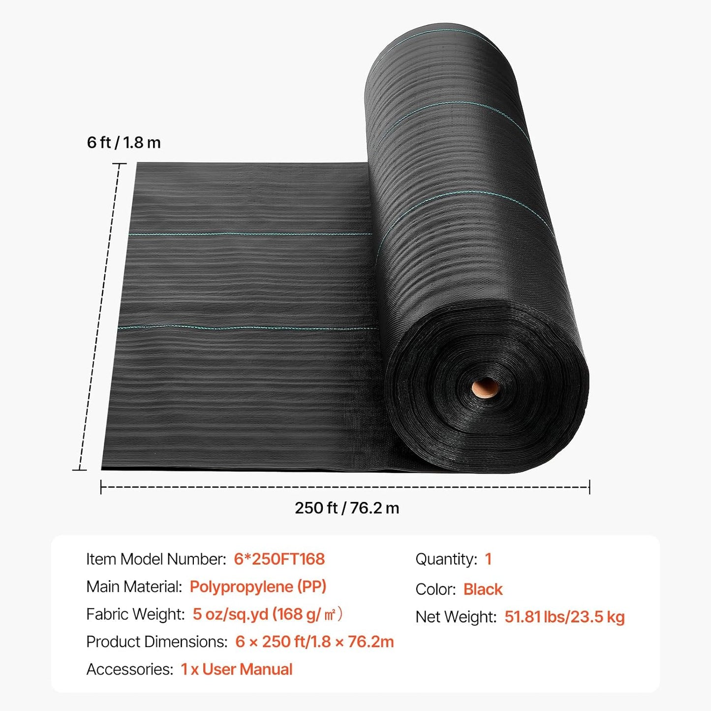 Weed Barrier Landscape Fabric, 4*100FT Heavy Duty Garden Weed Fabric, Woven PP Weed Control Fabric, Driveway Fabric, Geotextile Fabric for Landscaping, Ground Cover, Weed Blocker Weed Mat, Black