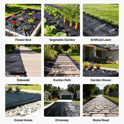 Weed Barrier Landscape Fabric, 4*100FT Heavy Duty Garden Weed Fabric, Woven PP Weed Control Fabric, Driveway Fabric, Geotextile Fabric for Landscaping, Ground Cover, Weed Blocker Weed Mat, Black