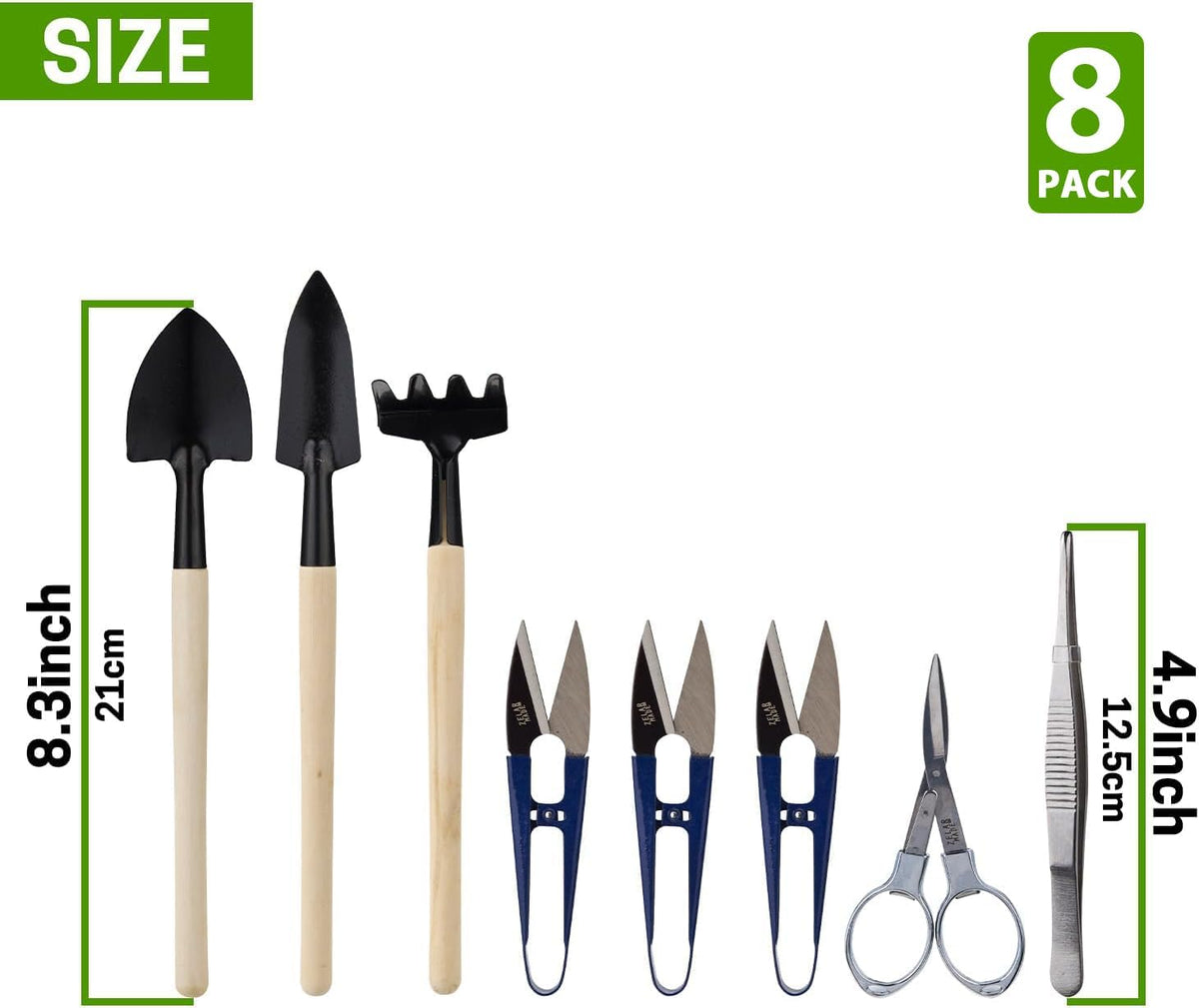 Bonsai Set 8 Pcs, Bonsai Tools Kit, Garden Tools Set
