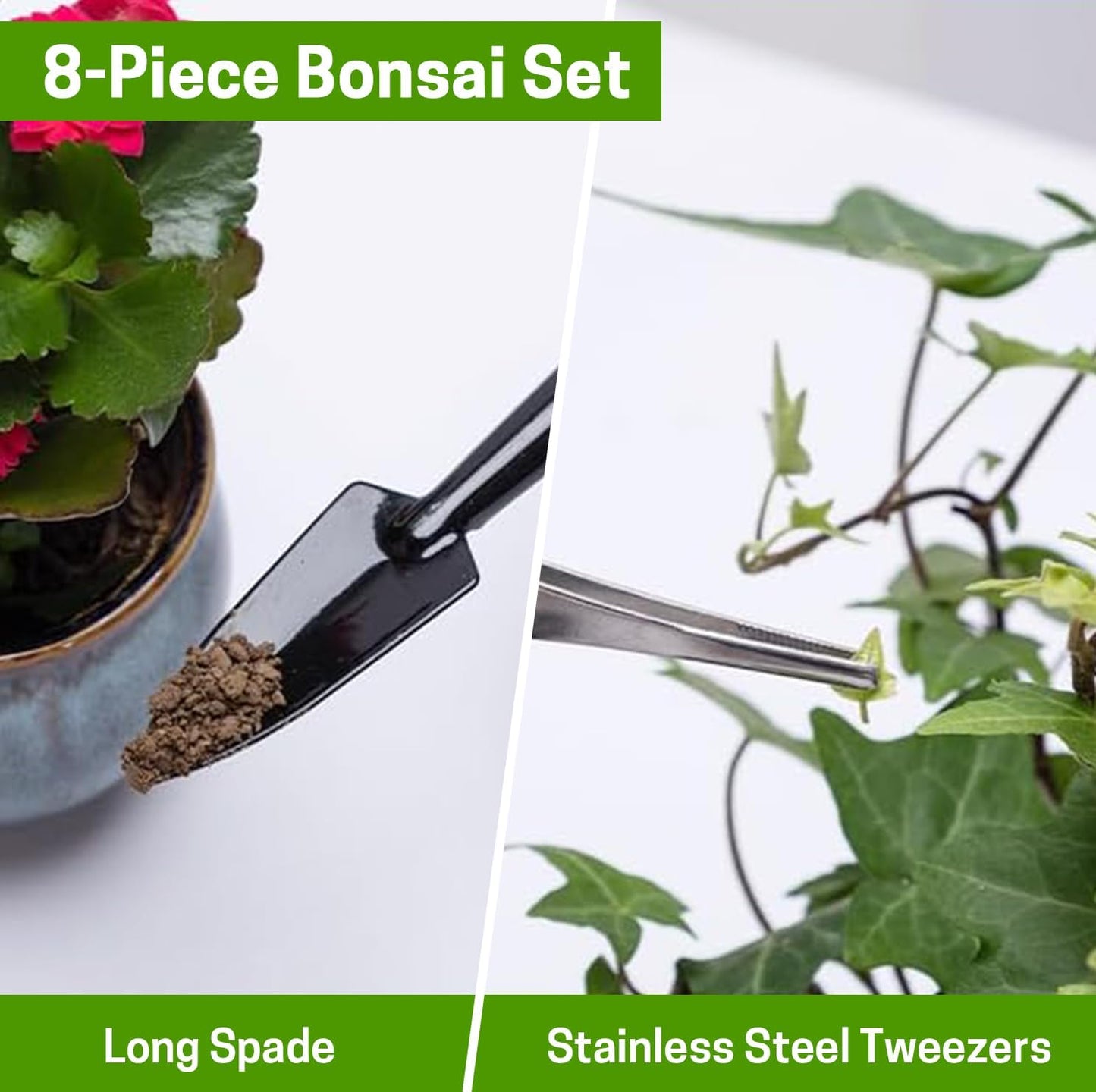 Bonsai Set 8 Pcs, Bonsai Tools Kit, Garden Tools Set