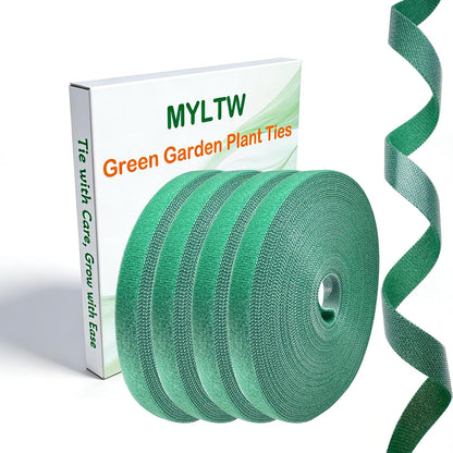 4 Rolls Plant Ties, Adjustable Garden Tape for Plant Twist Ties, Reusable Thicker Support for Growing Green Tape, Strong Grip, Tomato Vines Indoor Outdoor, 50 Ft X 0.47 Inch