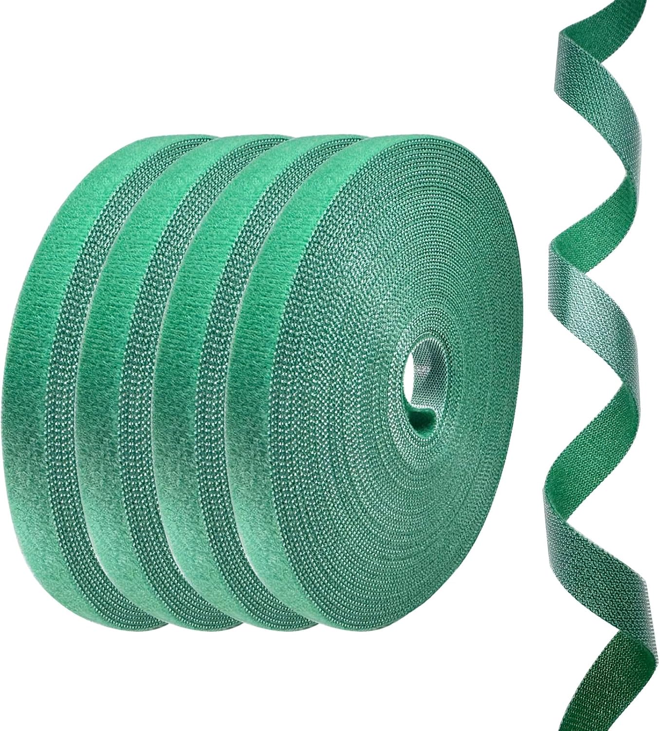 4 Rolls Plant Ties, Adjustable Garden Tape for Plant Twist Ties, Reusable Thicker Support for Growing Green Tape, Strong Grip, Tomato Vines Indoor Outdoor, 50 Ft X 0.47 Inch