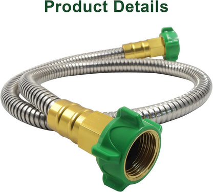3ft Leakproof Flexible Leader Hose, 304 Stainless Steel