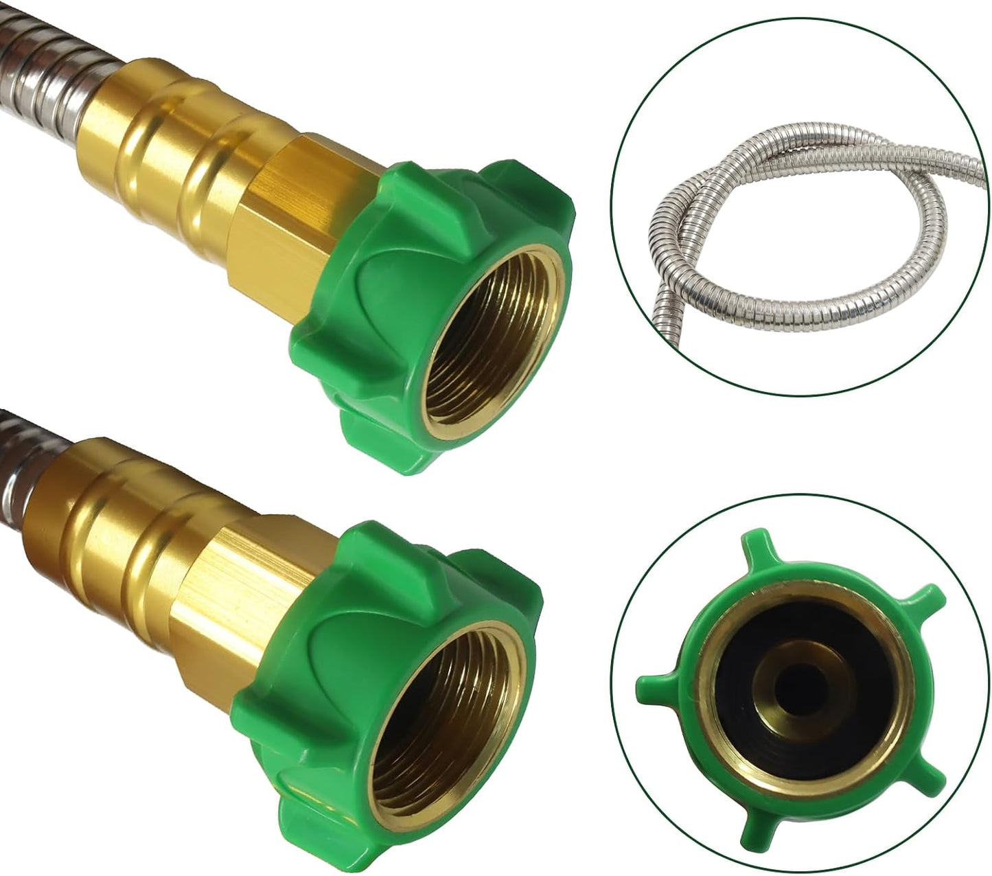 3ft Leakproof Flexible Leader Hose, 304 Stainless Steel