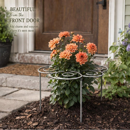 Metal Plant Support Ring for Garden,Plant Cage Support for Peony,Dahlia,Grow Through Plant Rings for Indoor Pots,Stackable Flower Hoop for Upright Growth & Protection (1PCS, M（15.9" x 15.9"）)