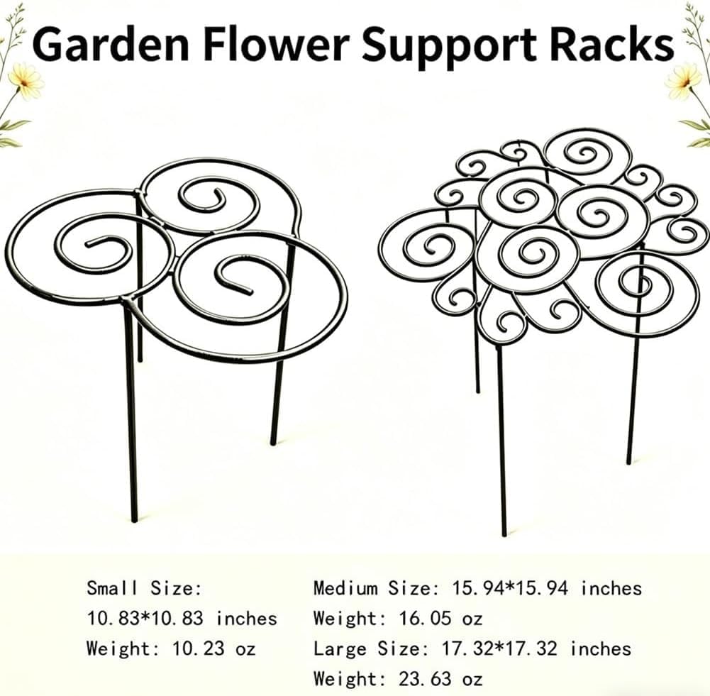 Metal Plant Support Ring for Garden,Plant Cage Support for Peony,Dahlia,Grow Through Plant Rings for Indoor Pots,Stackable Flower Hoop for Upright Growth & Protection (1PCS, M（15.9" x 15.9"）)