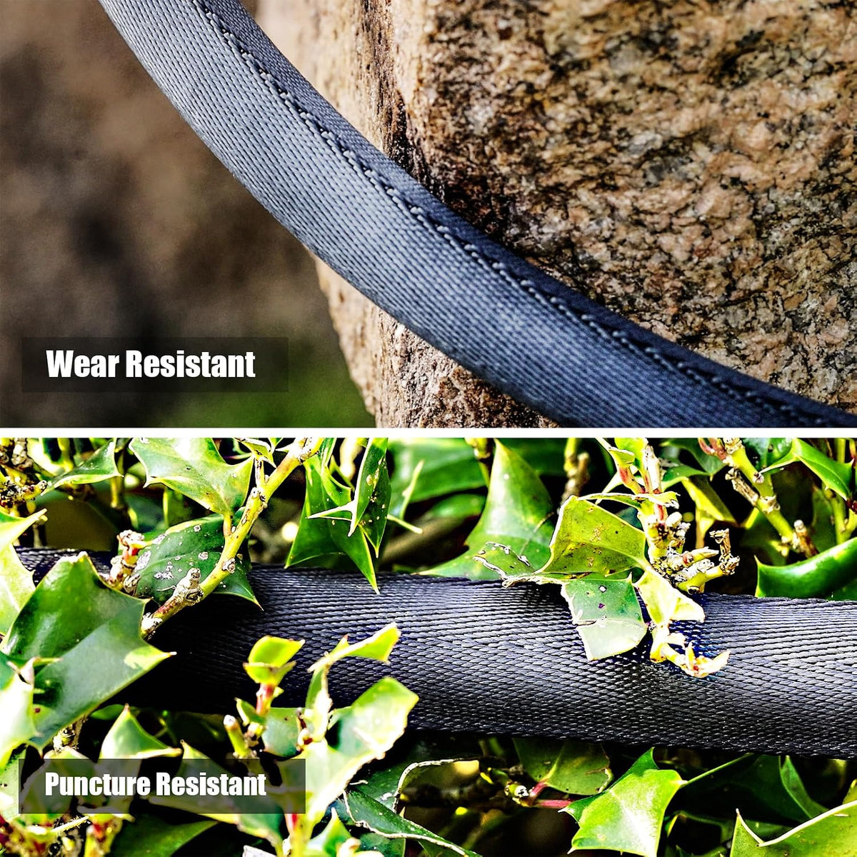 Garden Hose 100feet, Water Hose with 10 Function Hose Nozzle, NON-Expandable Hose, Tough & Flexible, Lightweight, Crush Resistant Fittings, Kink & Tangle Free, Rust Proof for Watering
