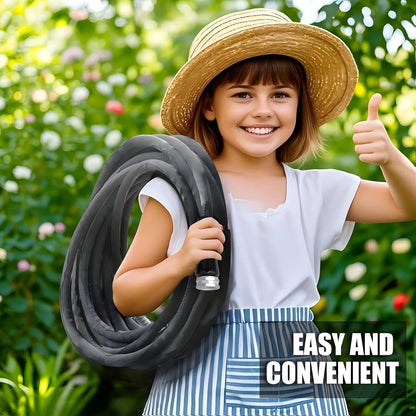 Garden Hose 100feet, Water Hose with 10 Function Hose Nozzle, NON-Expandable Hose, Tough & Flexible, Lightweight, Crush Resistant Fittings, Kink & Tangle Free, Rust Proof for Watering