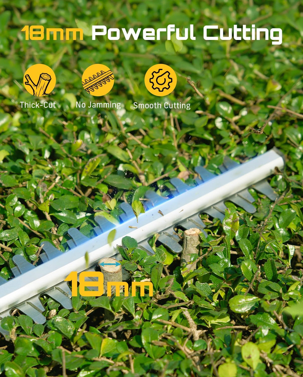20V Pole Hedge Trimmer Cordless, 20" Electric Bush Trimmer 2×4.0Ah