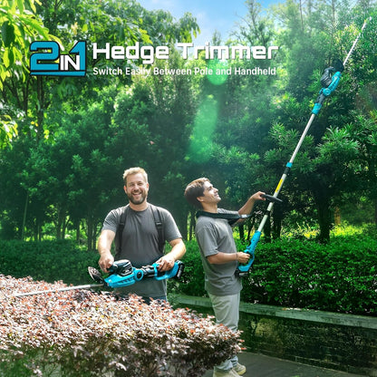 20V Pole Hedge Trimmer Cordless, 20" Electric Bush Trimmer 2×4.0Ah