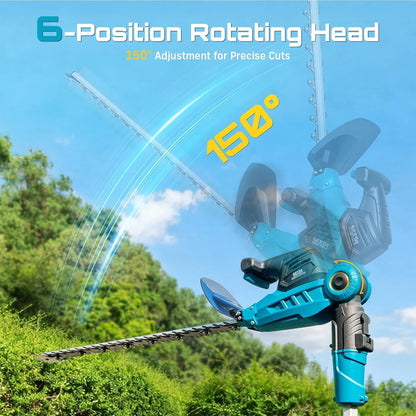 20V Pole Hedge Trimmer Cordless, 20" Electric Bush Trimmer 2×4.0Ah