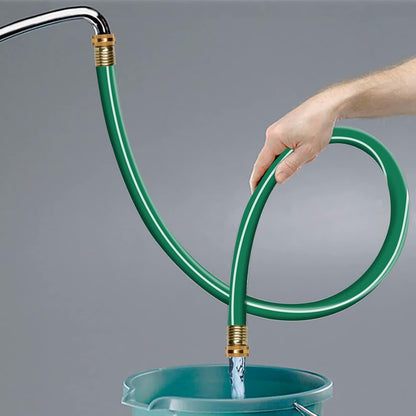 Short Lead-in Green Garden Hose 5/8 in. x 6 ft. -Kink Free, No Leaking, Male/Female Fittings -Heavy Duty Durable Flexible Lightweight Water Pipe -Brass Aluminum Ends for Household & Yard Use