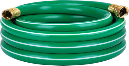 Short Lead-in Green Garden Hose 5/8 in. x 6 ft. -Kink Free, No Leaking, Male/Female Fittings -Heavy Duty Durable Flexible Lightweight Water Pipe -Brass Aluminum Ends for Household & Yard Use