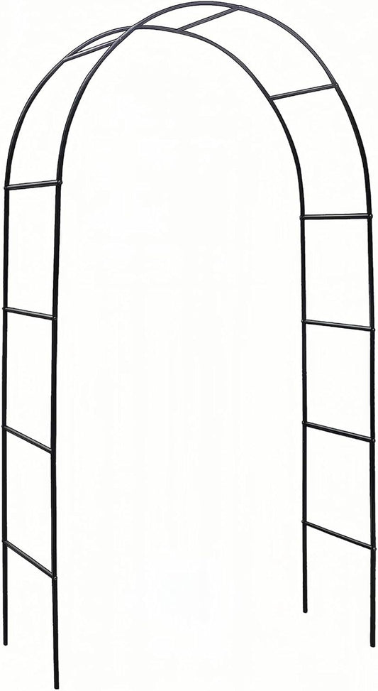 Garden Arch, Outdoor Flower Garden Arch Trellis, Sturdy Steel Arbor for Climbing Plants, Wedding Decoration, 7'8" H x 4'5" W, Dark Green