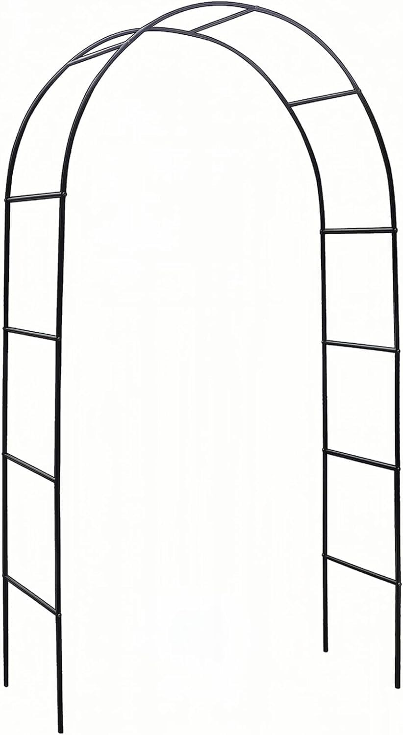 Garden Arch, Outdoor Flower Garden Arch Trellis, Sturdy Steel Arbor for Climbing Plants, Wedding Decoration, 7'8" H x 4'5" W, Dark Green