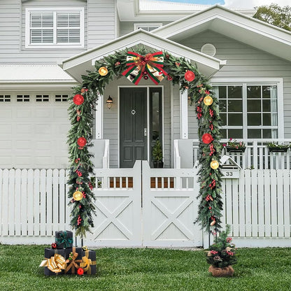 Garden Arch, Outdoor Flower Garden Arch Trellis, Sturdy Steel Arbor for Climbing Plants, Wedding Decoration, 7'8" H x 4'5" W, Dark Green
