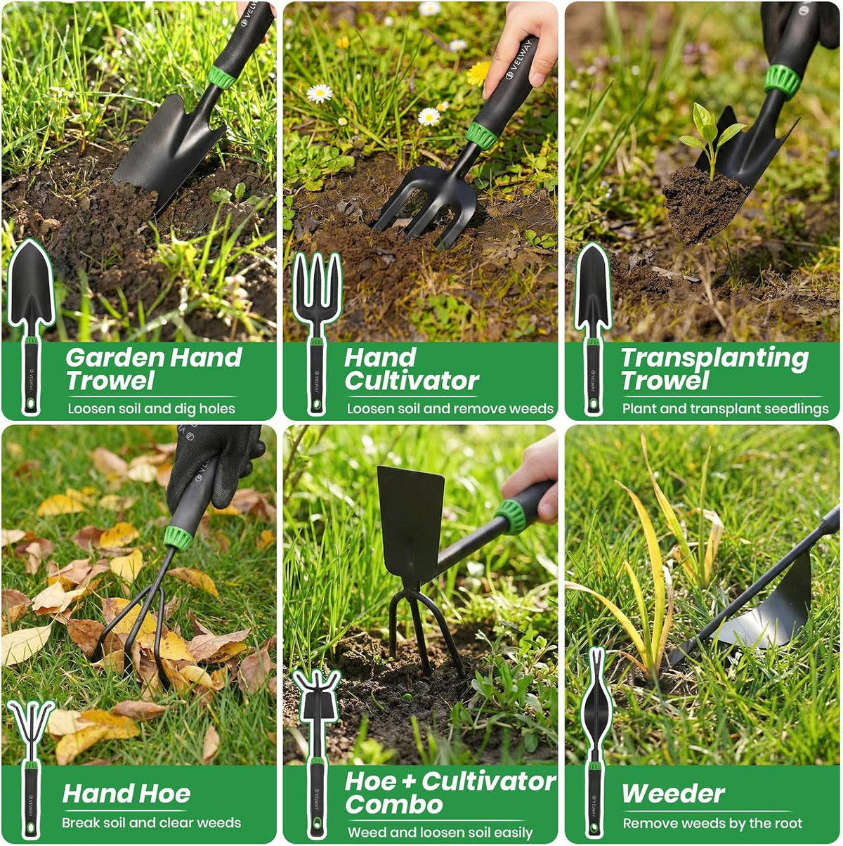 11-Piece Garden Tools Set Heavy Duty with Ergonomic Handles