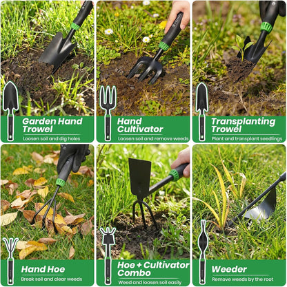 11-Piece Garden Tools Set Heavy Duty with Ergonomic Handles