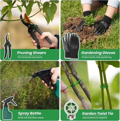 11-Piece Garden Tools Set Heavy Duty with Ergonomic Handles