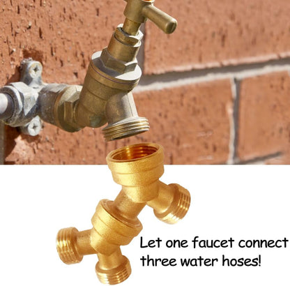 Brass Garden Hose Splitter 3/4" GHT Y Connector, 2PCS