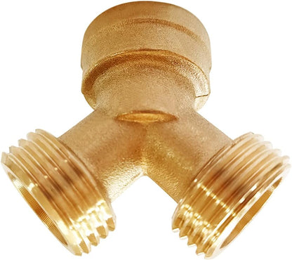 Brass Garden Hose Splitter 3/4" GHT Y Connector, 2PCS