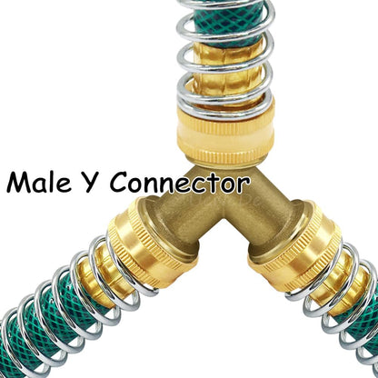 Brass Garden Hose Splitter 3/4" GHT Y Connector, 2PCS