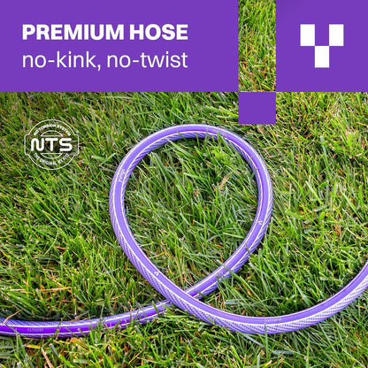 FREEDOM Portable and Wall-Mountable Garden Hose Reel equipped with 5/8' 100ft, Kink-Free Hybrid Hose, Lightweight, Easy Setup. Spray Nozzle and Leader Hose Included
