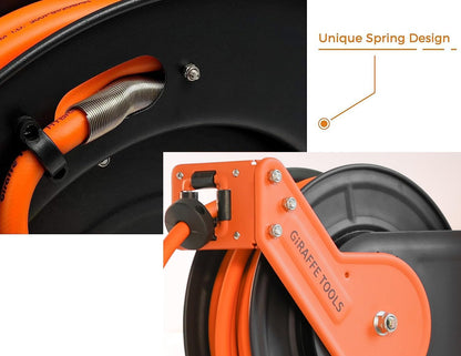 Retractable Air Hose Reel 50ft with Swivel Bracket 3/8"