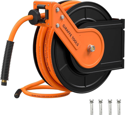 Retractable Air Hose Reel 50ft with Swivel Bracket 3/8"