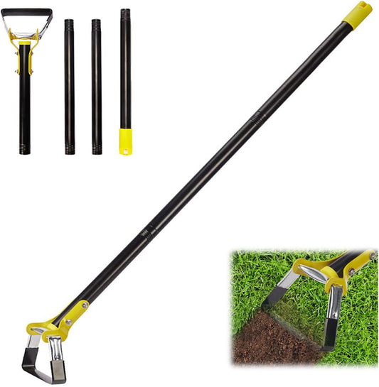 Hoe Garden Tool - Hand Hoe/Sickle is Perfect for Weeding and Cultivating Long Handle Heavy Duty - Adjustable Sharp Durable Garden Tools for Weeding and Loosening Soil 30-61 Inch Black