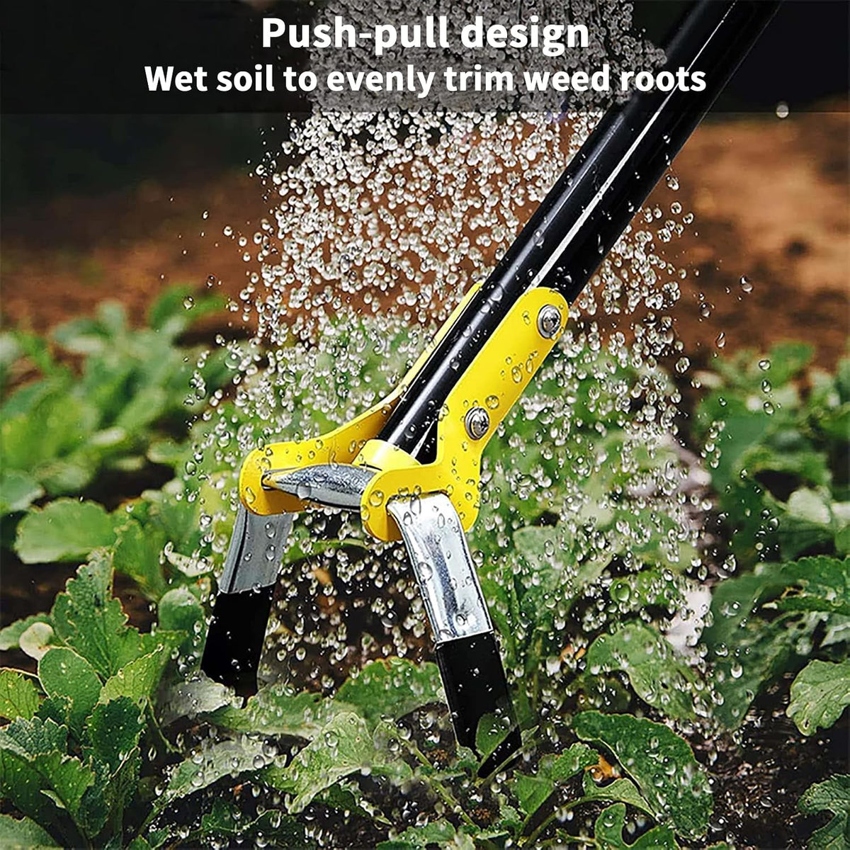Hoe Garden Tool - Hand Hoe/Sickle is Perfect for Weeding and Cultivating Long Handle Heavy Duty - Adjustable Sharp Durable Garden Tools for Weeding and Loosening Soil 30-61 Inch Black