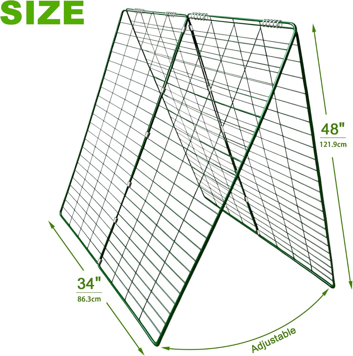 48" L x 34" W Cucumber Trellis for Raised Bed, A Frame Trellis, Vegetable Trellis with Garden Stakes and Zip Ties for Climbing Plants, Cucumber, Flowers