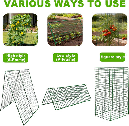 48" L x 34" W Cucumber Trellis for Raised Bed, A Frame Trellis, Vegetable Trellis with Garden Stakes and Zip Ties for Climbing Plants, Cucumber, Flowers