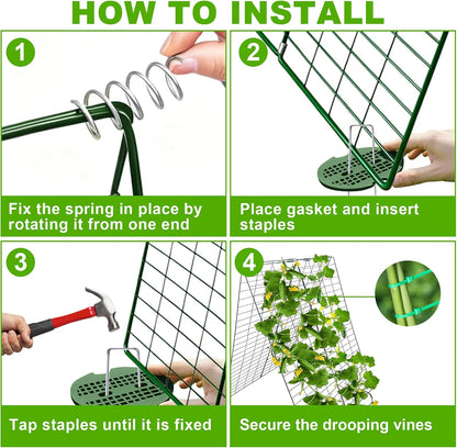 48" L x 34" W Cucumber Trellis for Raised Bed, A Frame Trellis, Vegetable Trellis with Garden Stakes and Zip Ties for Climbing Plants, Cucumber, Flowers