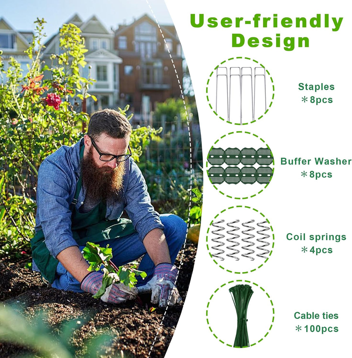 48" L x 34" W Cucumber Trellis for Raised Bed, A Frame Trellis, Vegetable Trellis with Garden Stakes and Zip Ties for Climbing Plants, Cucumber, Flowers